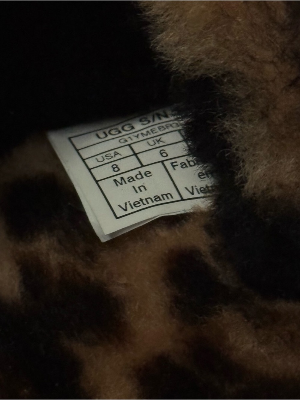 UGG Leopard Print Fuzzy Slide with Black Accents - Picture 4 of 5